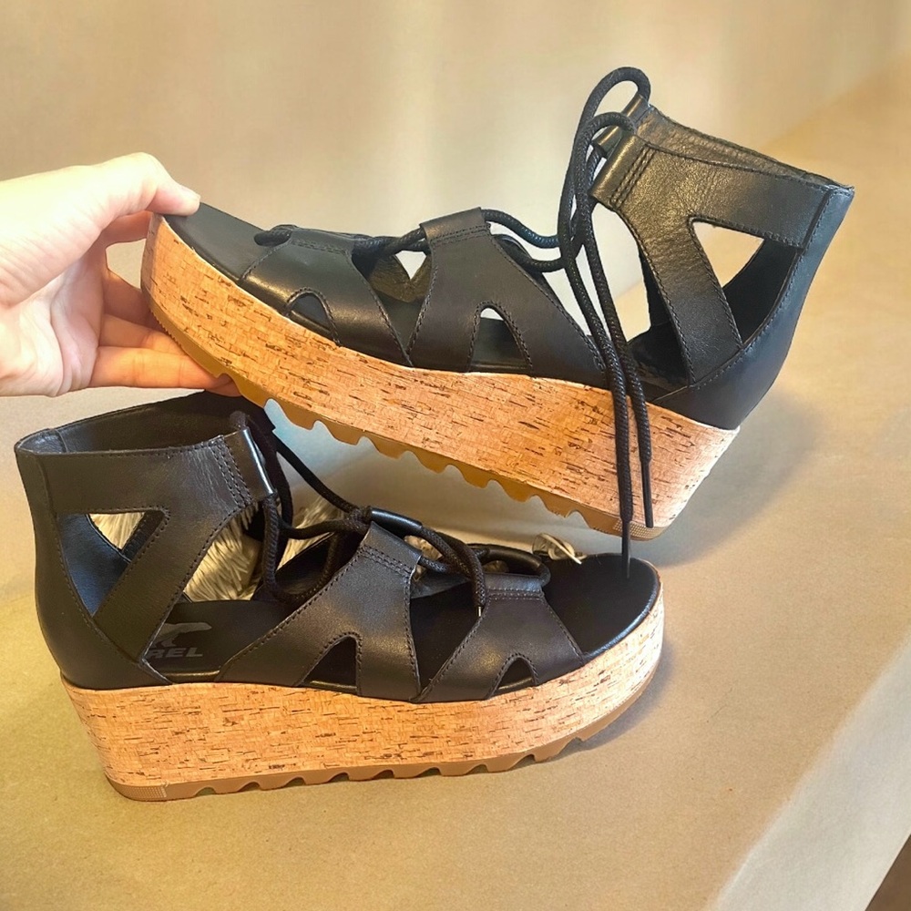 SOREL Cameron Lace Up Wedge Sandal